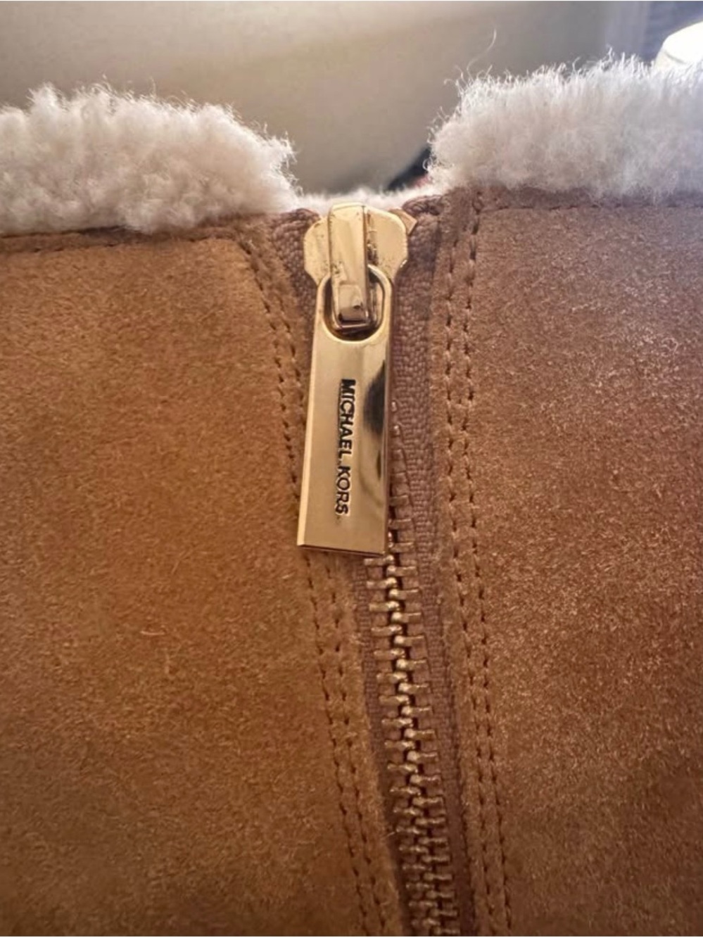 Michael Kors Tan Suede Shearling-Trim Winter Boots - Picture 7 of 10
